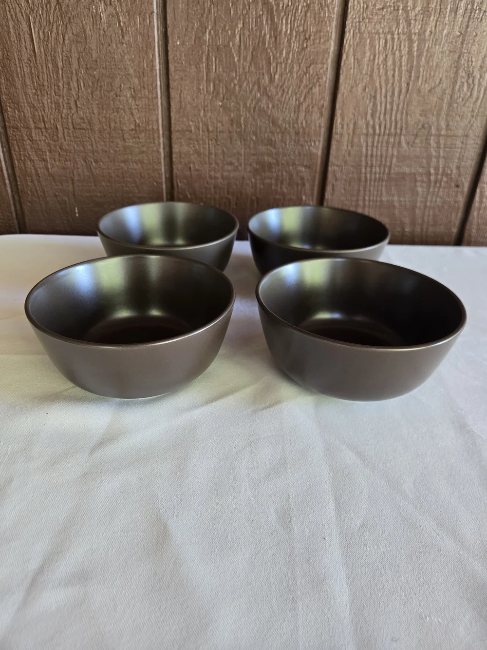 IKEA Stoneware Matte Chocolate Set of 4 Bowls - For Cereal, Soup, Snacks